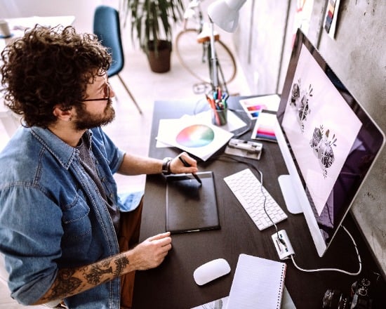 creative technologist working on computer