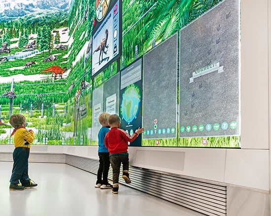 large interactive video wall Edmonton Public library