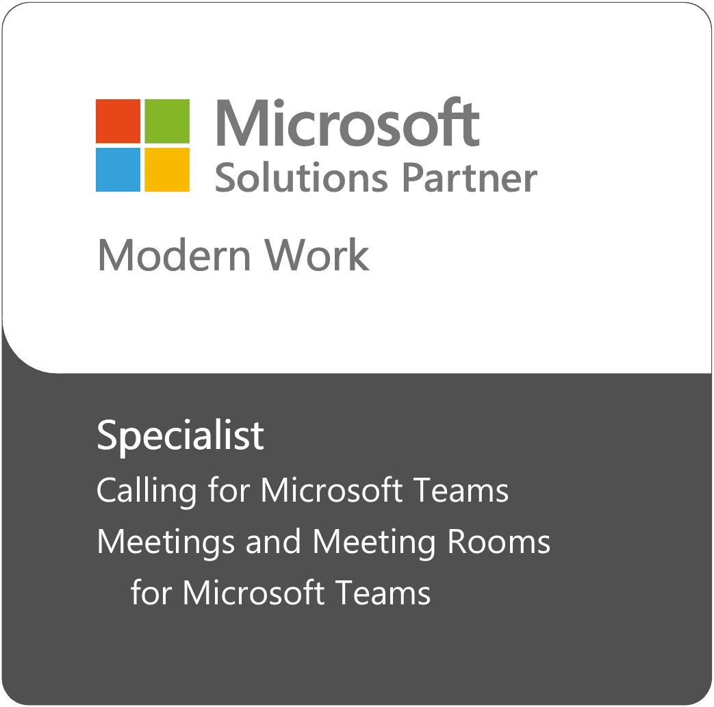 Specialization MS Teams logo- 2 in 1 Microsoft Modern Work partner specialization badge