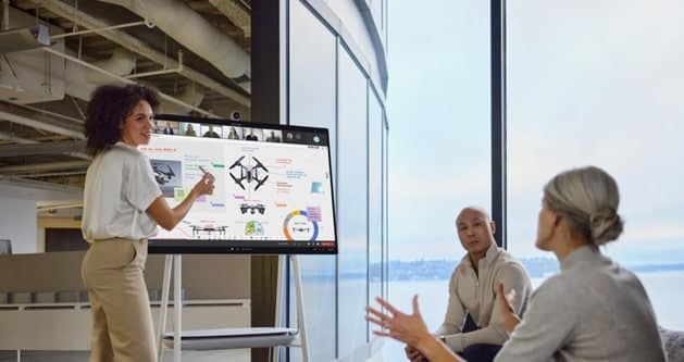 Microsoft Surface Hub 2S in person meeting Microsoft Surface Hub 2S in person meeting